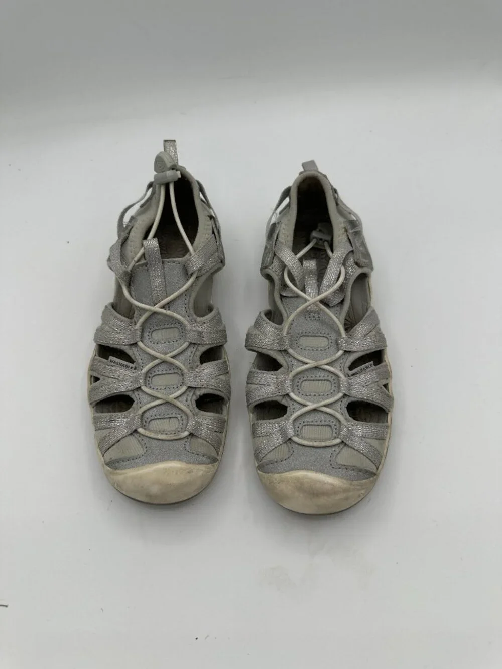 KEEN Kids' Moxie Sandals Silver Glitter Size 2